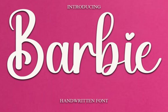 Barbie，手写爱心的俏皮标记