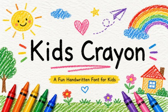 Kids Crayon：稚拙感十足的蜡笔手写体