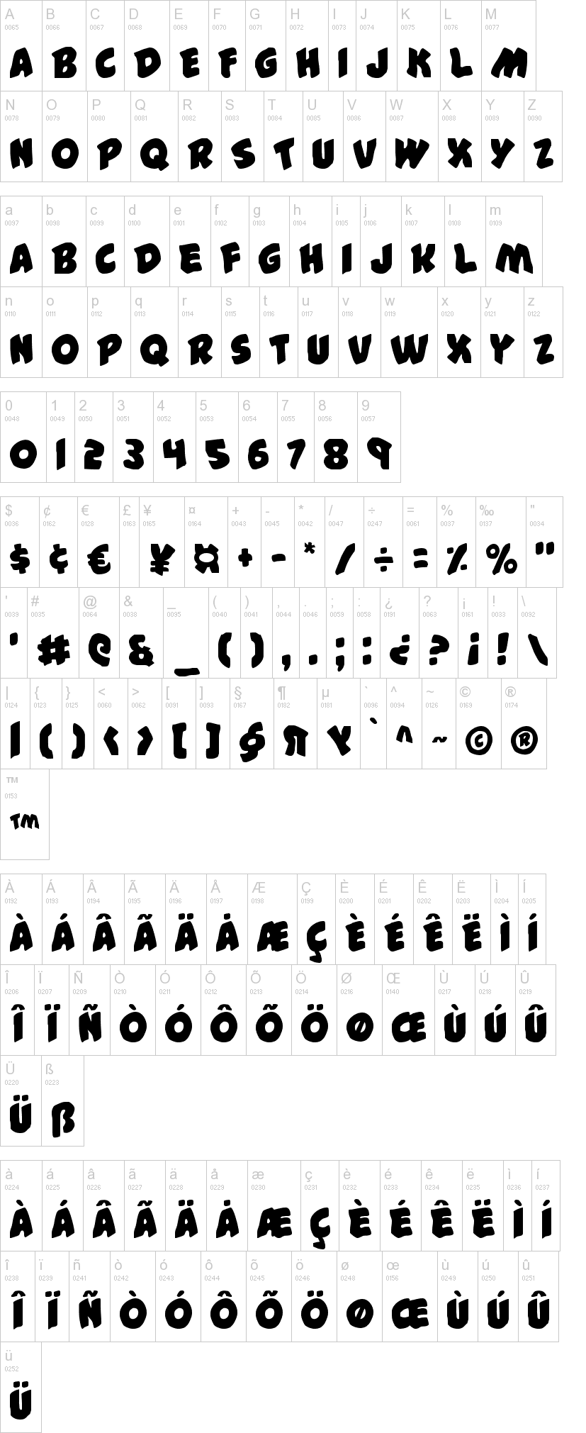#44 Font 字体字形表