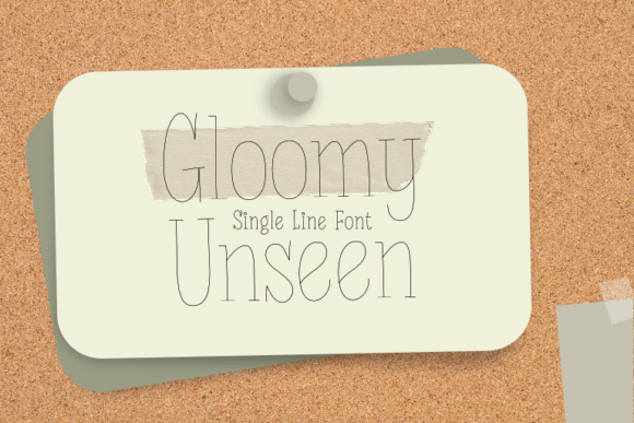 贺卡签名看到Gloomy Unseen单线字体