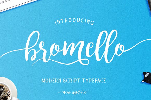 舒展卷曲的现代手写体Bromello