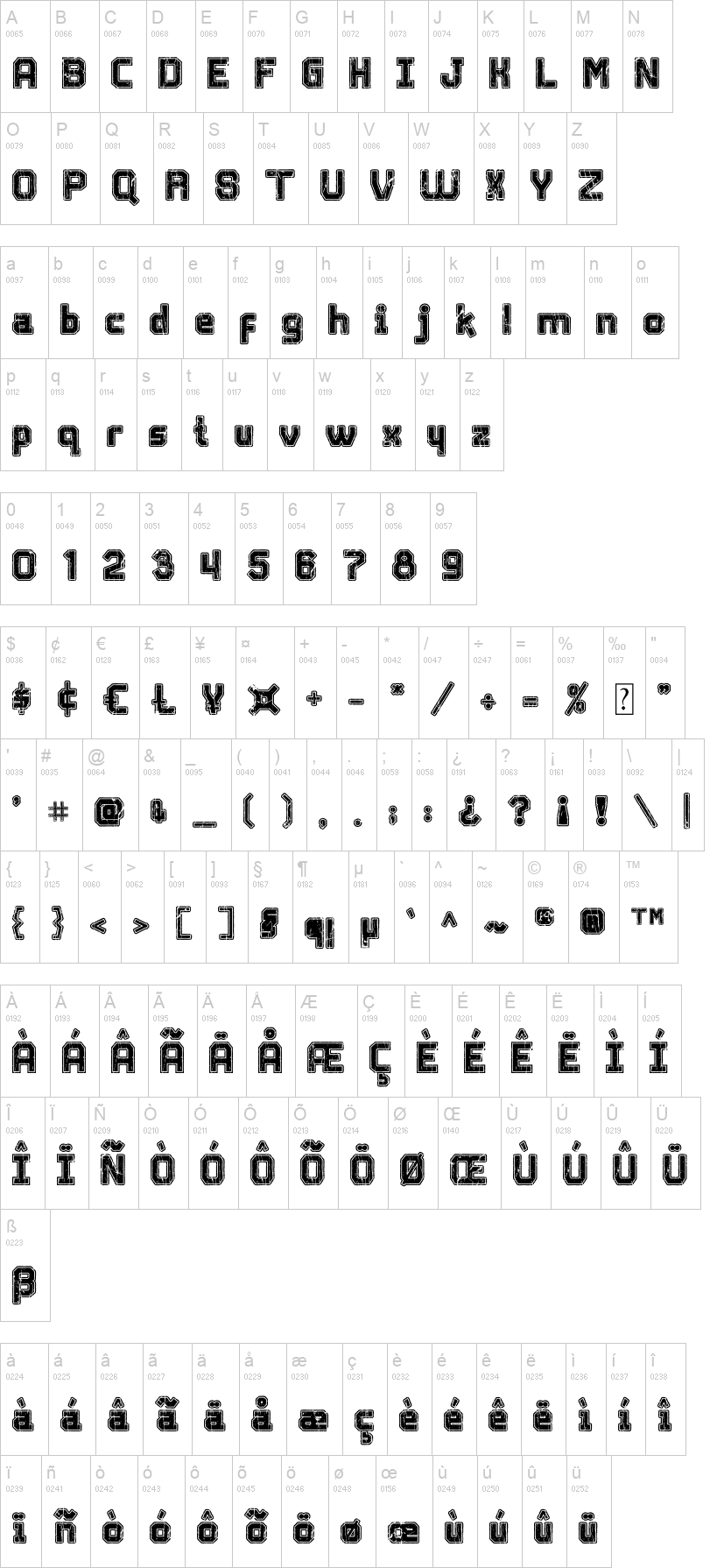 American Sporty 字体字形表
