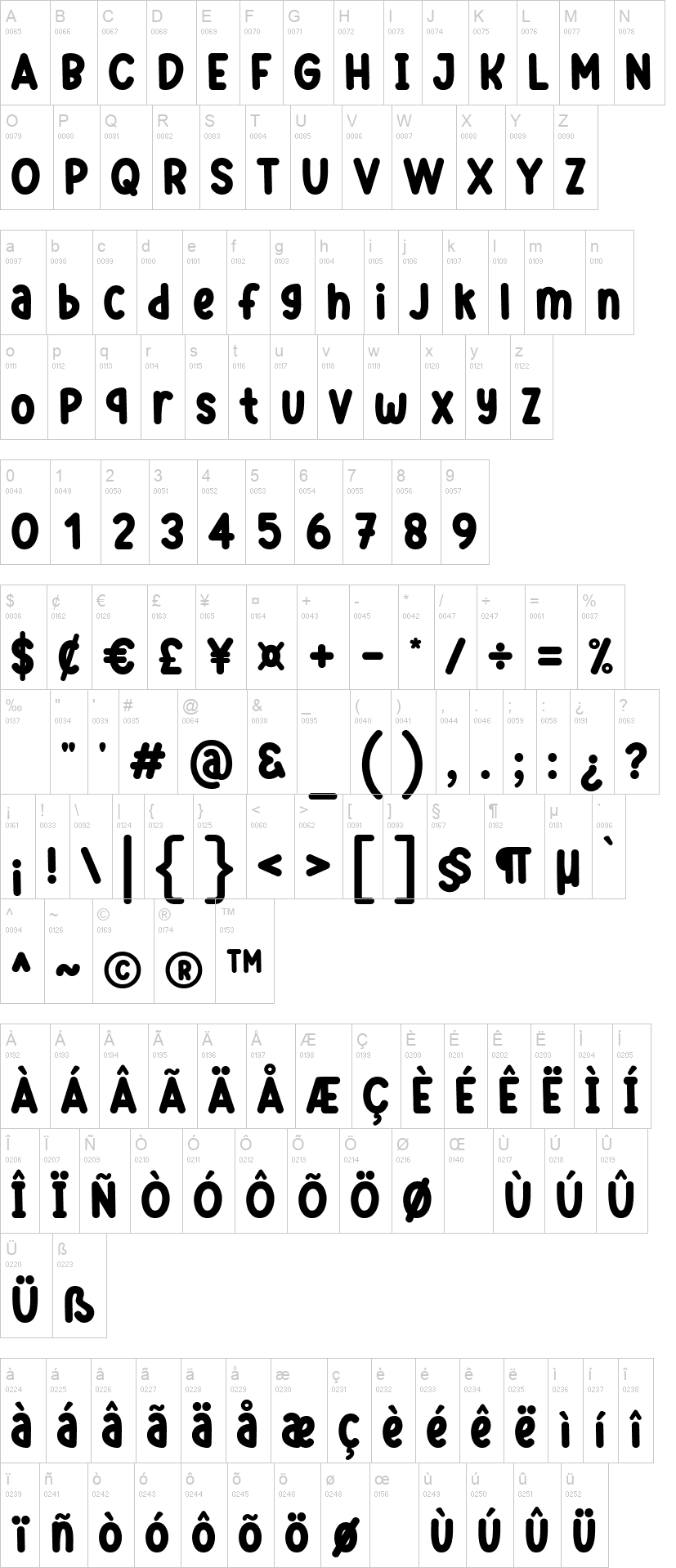 Best School 字体字形表