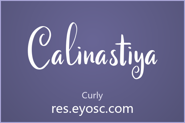连笔圆点装饰的手写体 Calinastiya