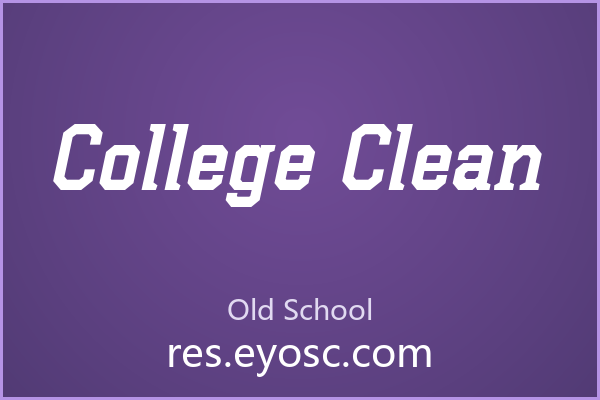 College Clean 字体下载 | 直角复古