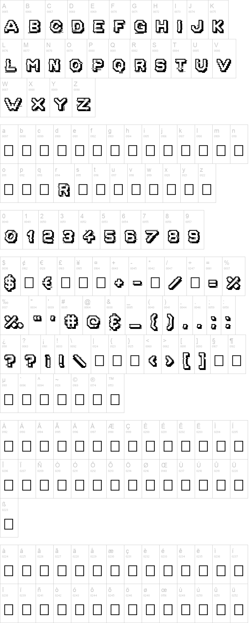 Corrupted File 字体字形表