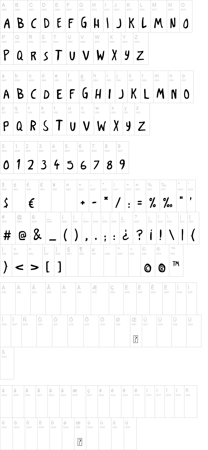 Dark Poestry 字体字形表