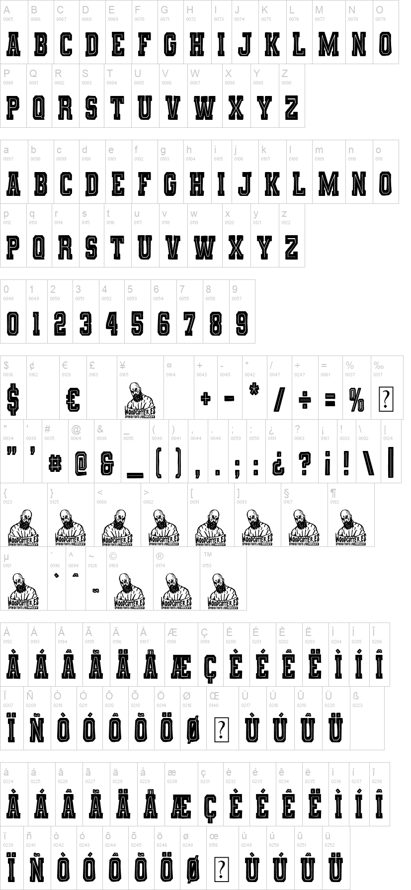 Different College 字体字形表