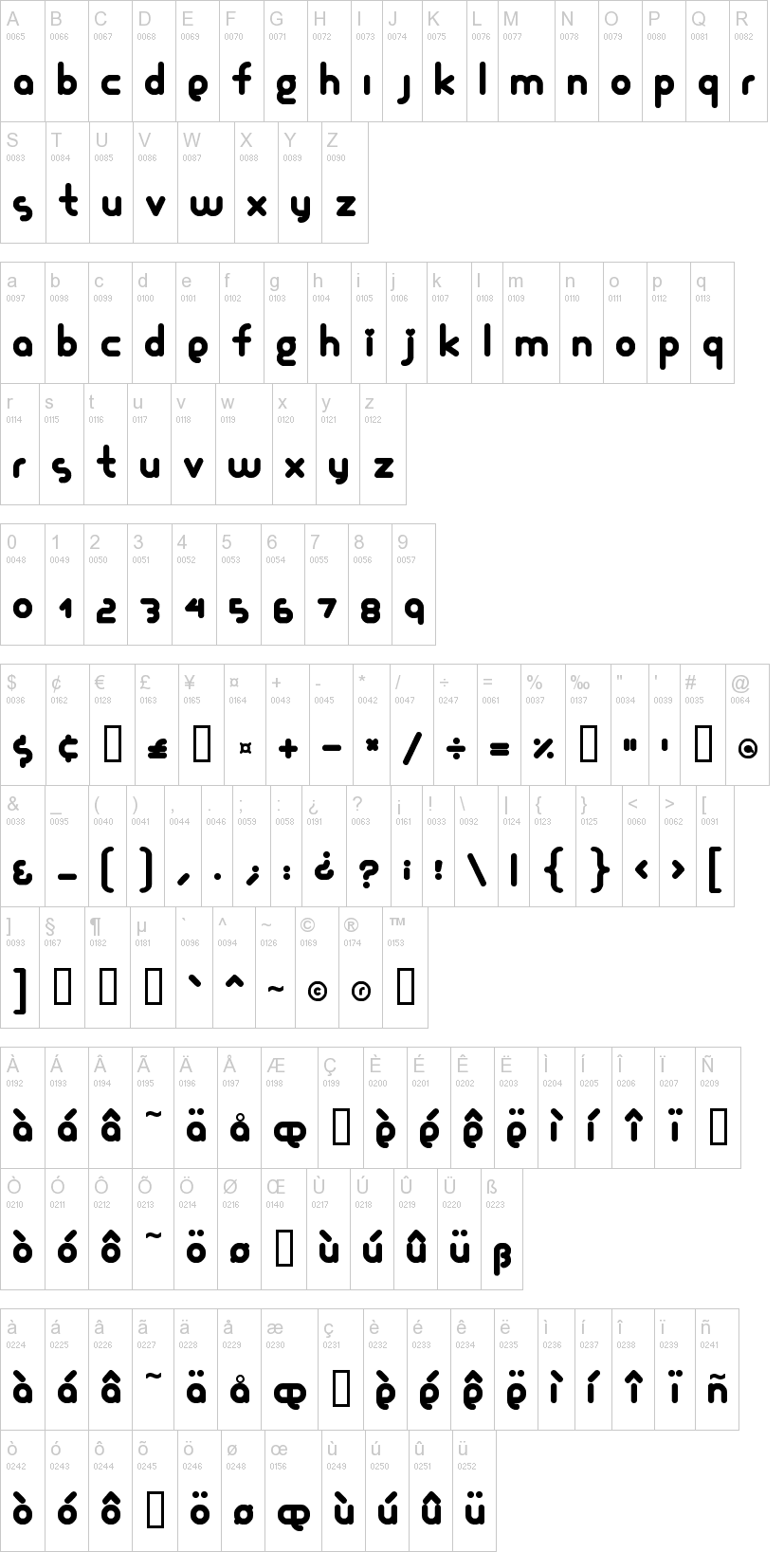 Glamour Girl 字体字形表