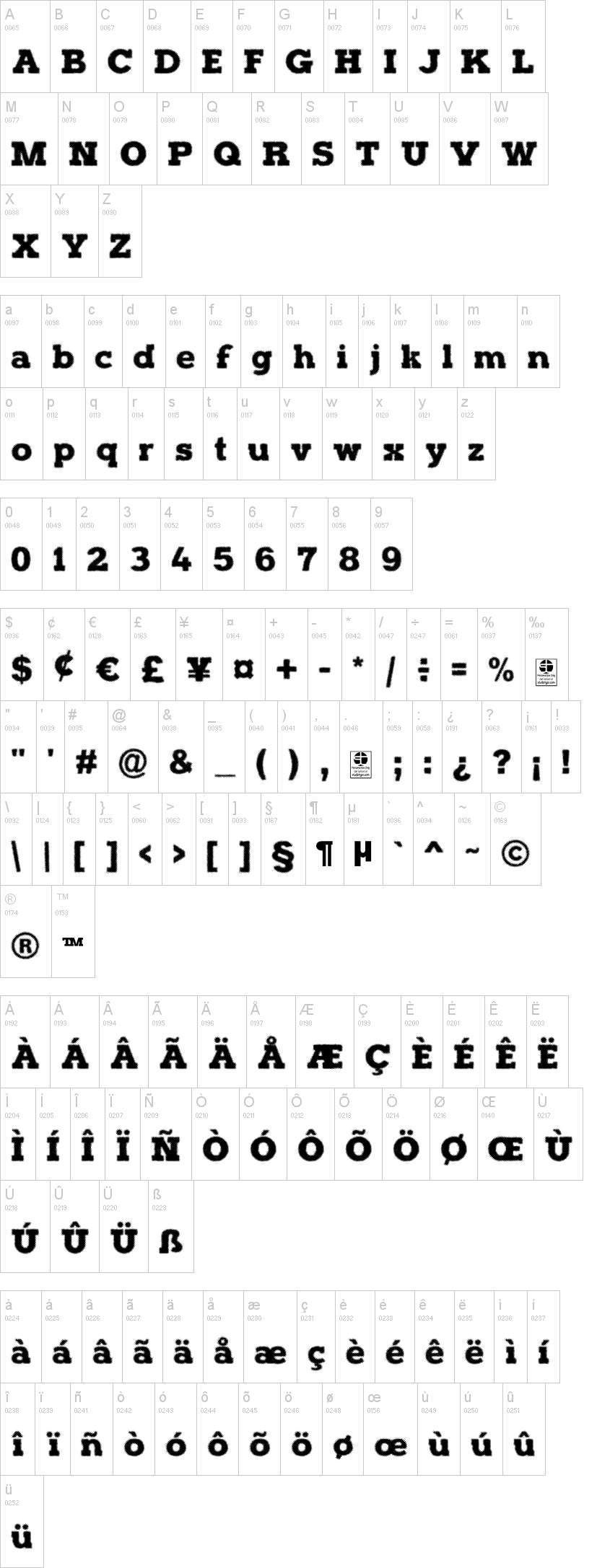 Halftone Poster 字体字形表