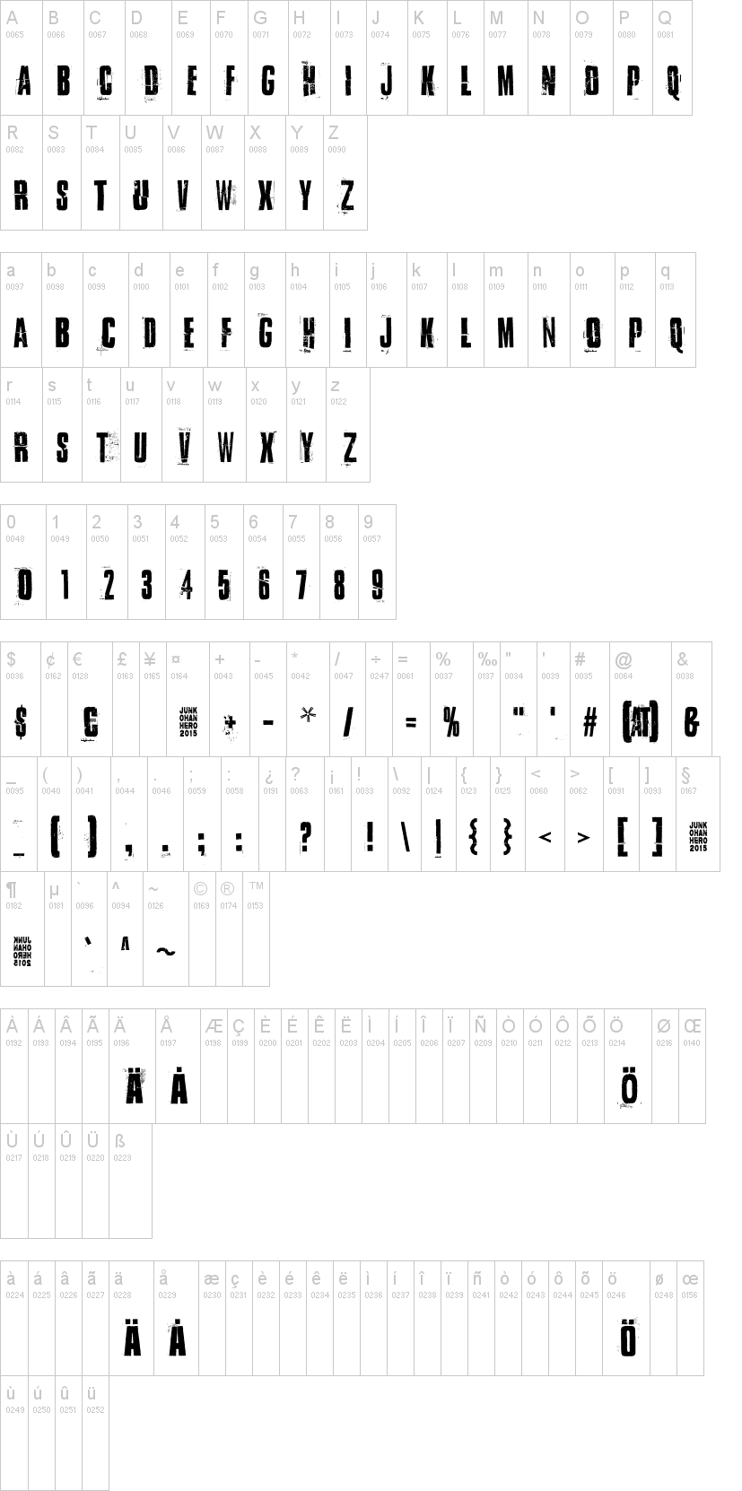 I Did It My Way 字体字形表