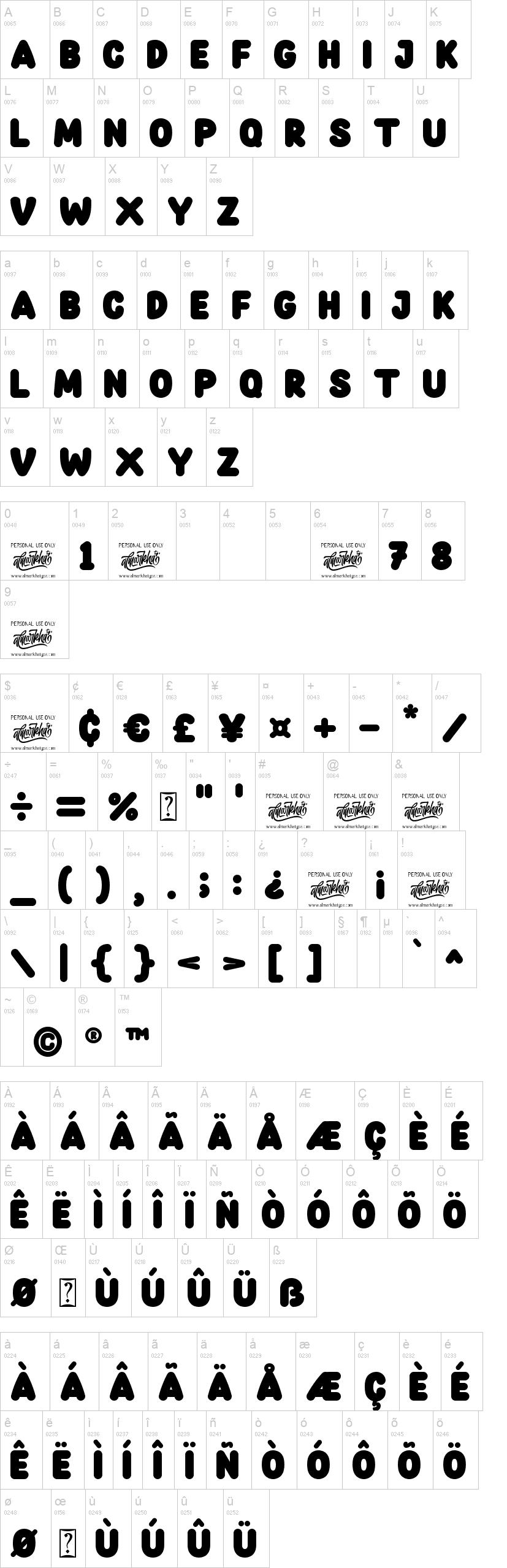 Keepsmile 字体字形表