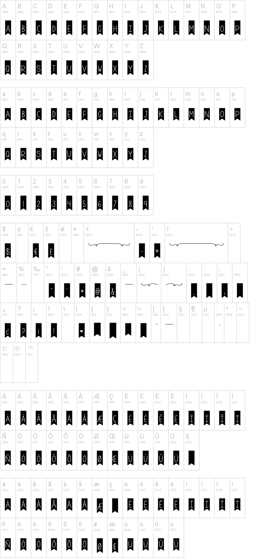 KG A Little Swag 字体字形表
