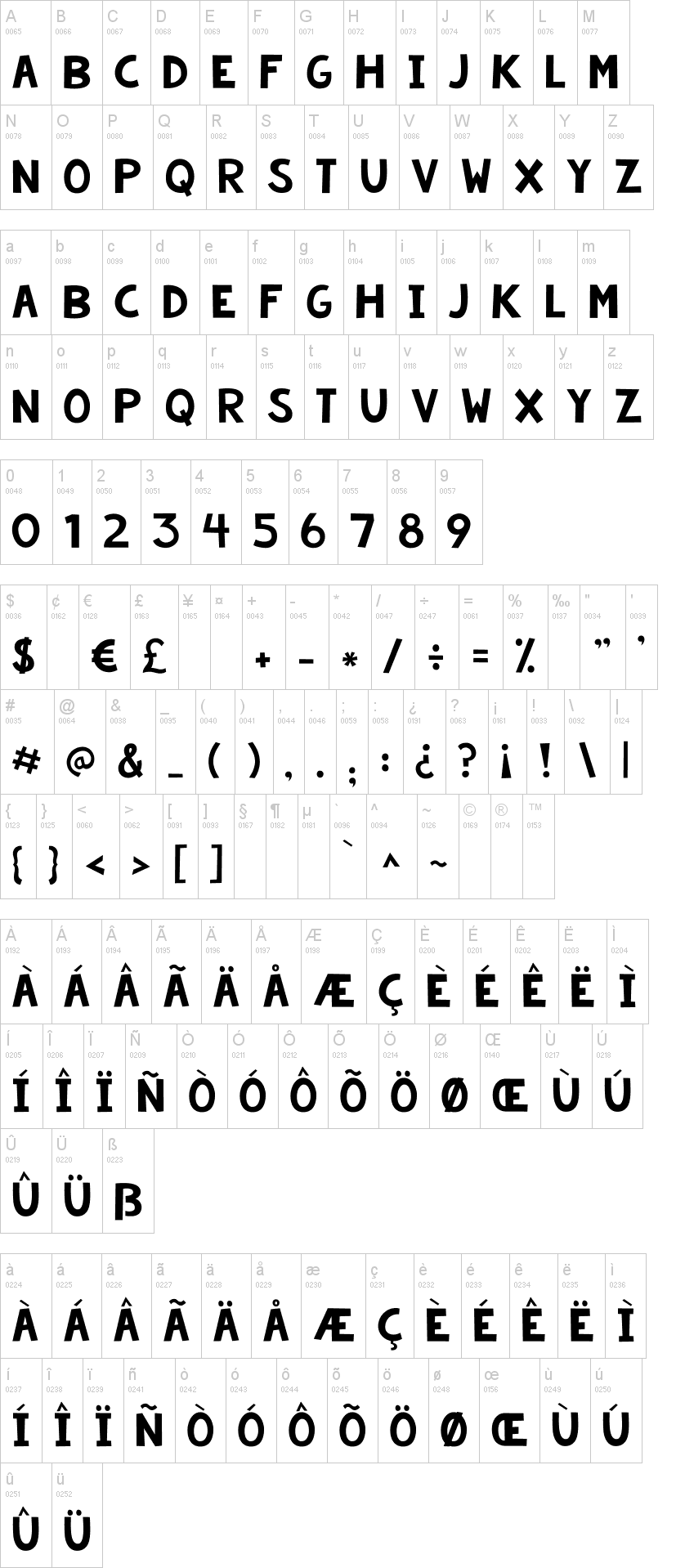 KG Summer Storm 字体字形表