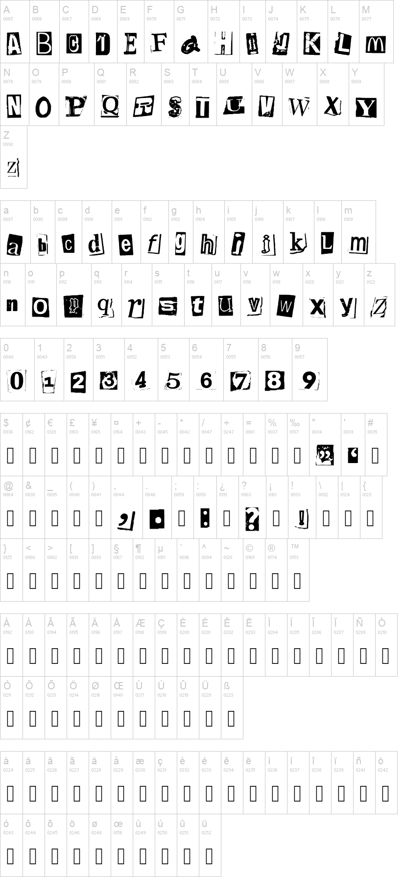 Magazine Letter 字体字形表