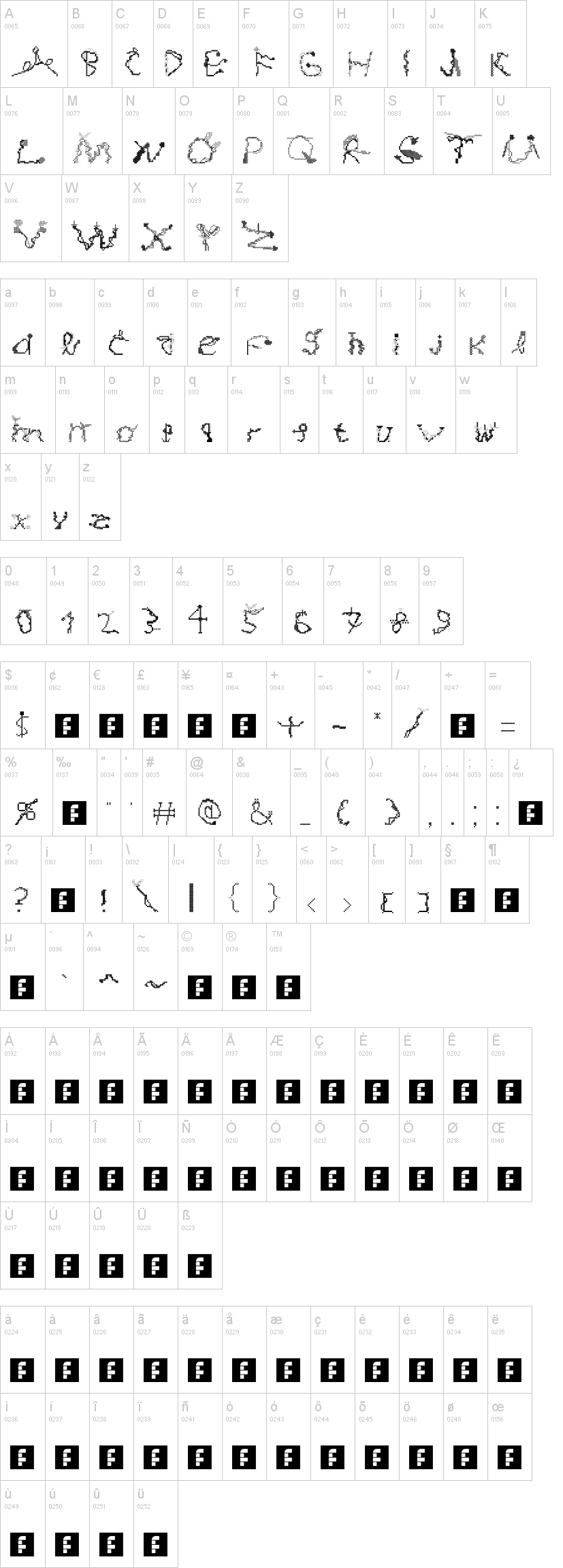 Magicial Game 字体字形表