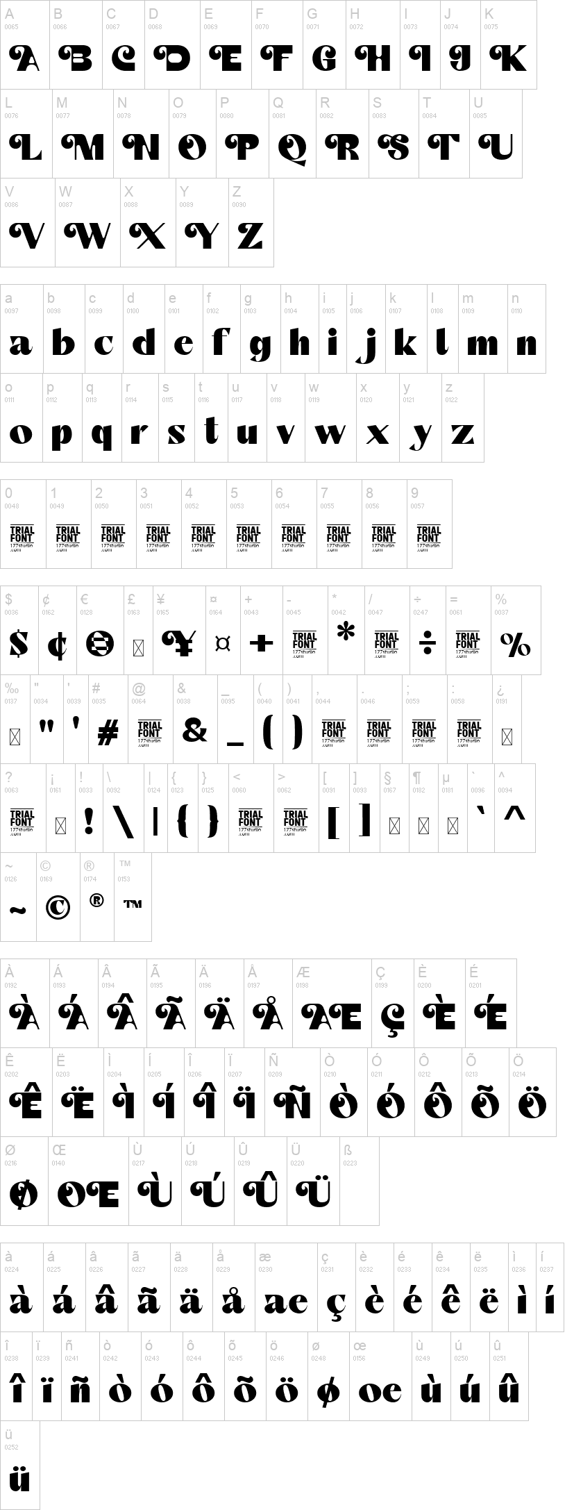 Manifest Creativity 字体字形表