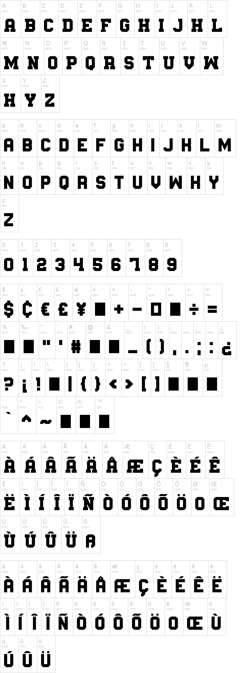 Messe Muenchen 字体字形表