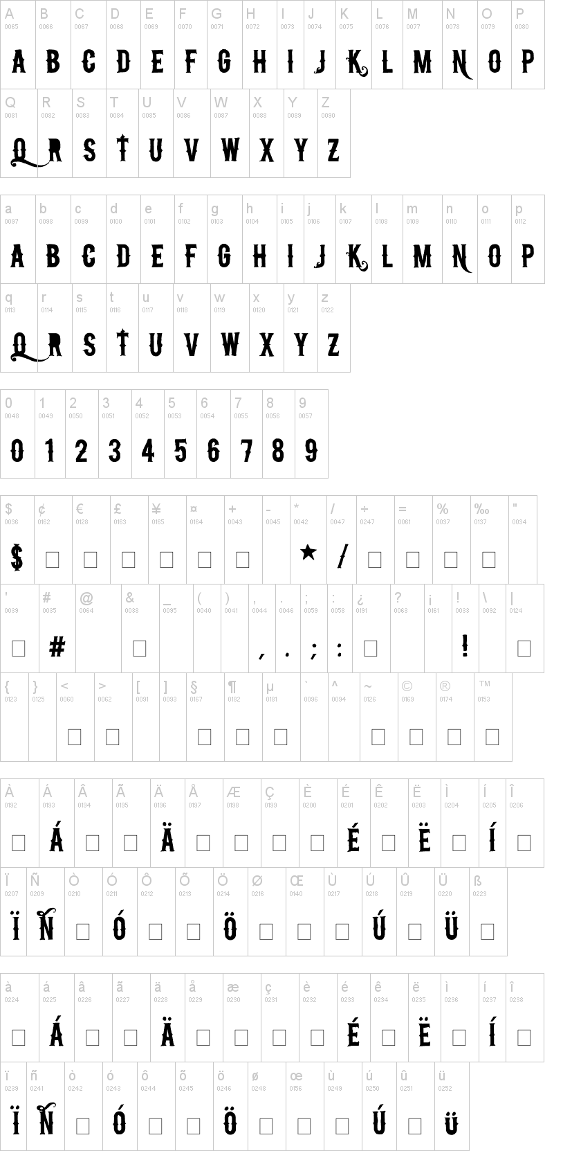 N�*Creactivo 2008 字体字形表