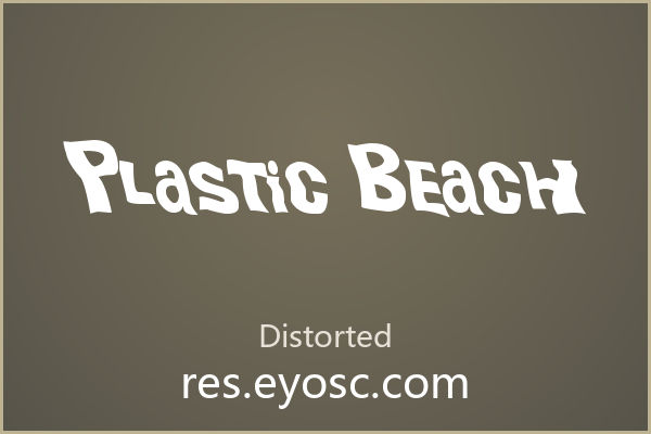 Plastic Beach 不规则边缘适合包装标题