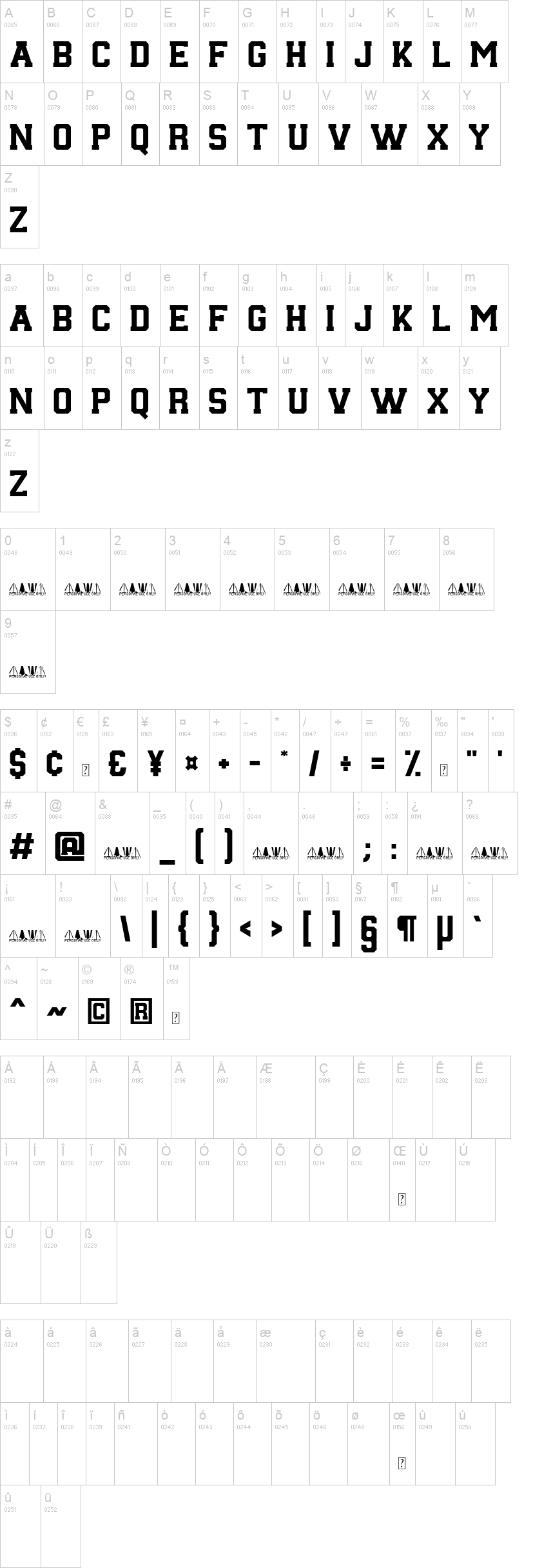 Rookie Coach 字体字形表