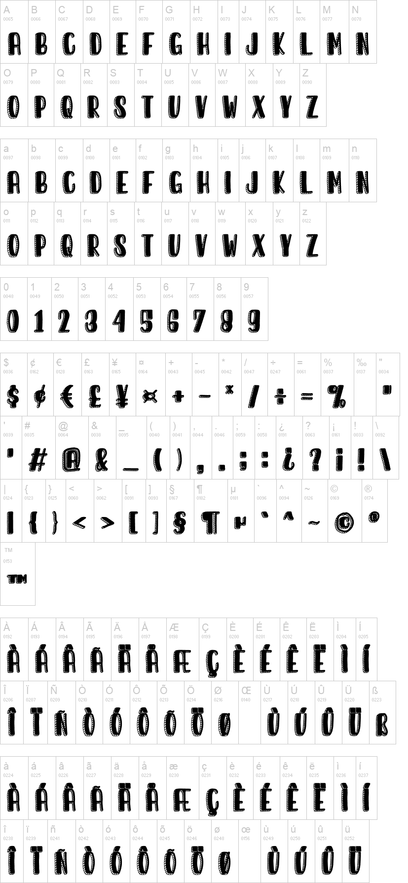Sunday Morning 字体字形表