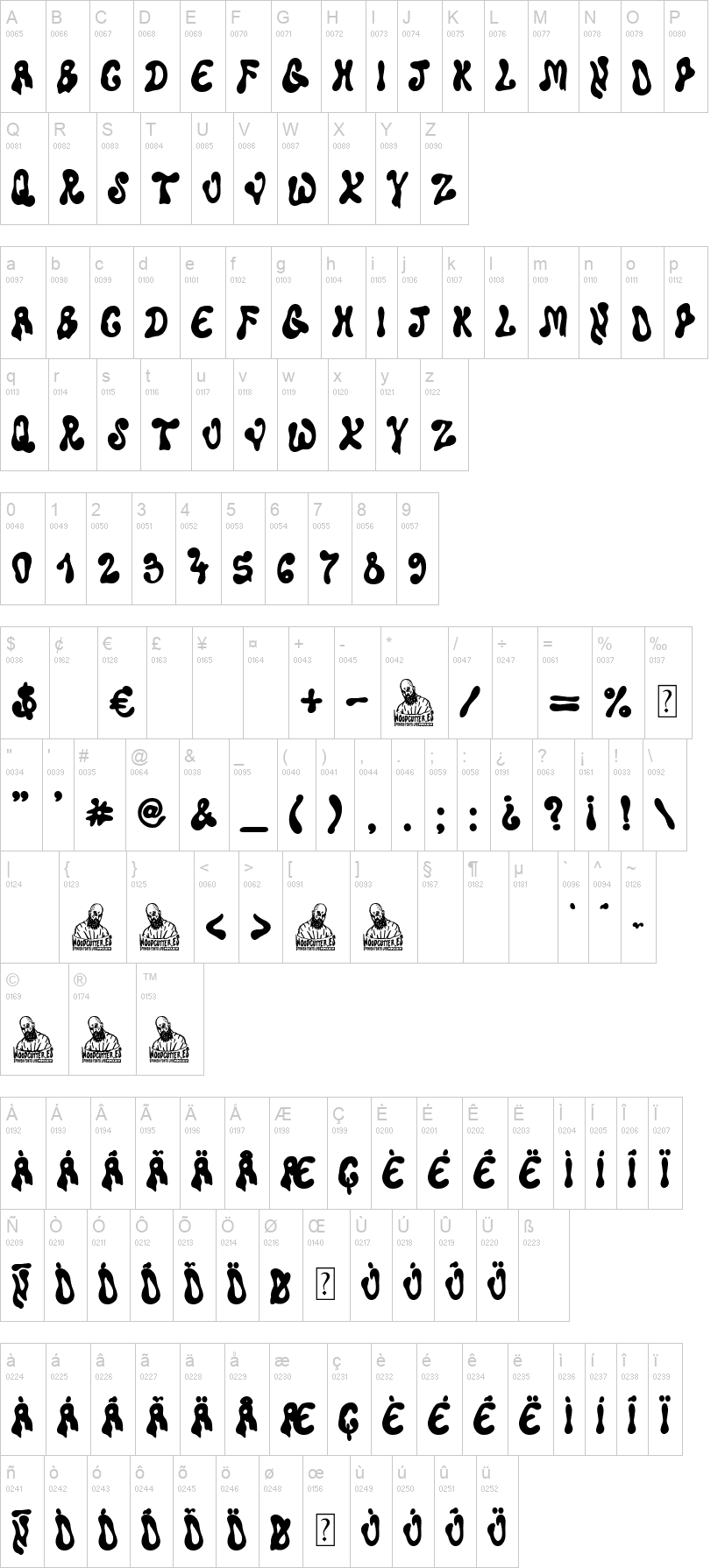 Super Liquida 字体字形表