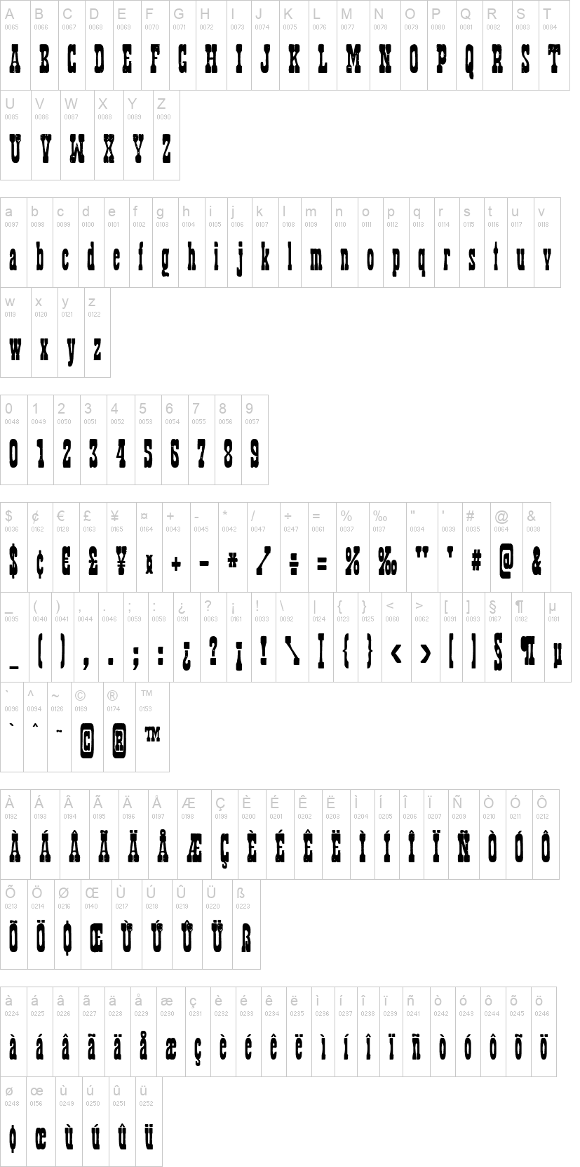 zai Western Kurjer Zamojski 字体字形表