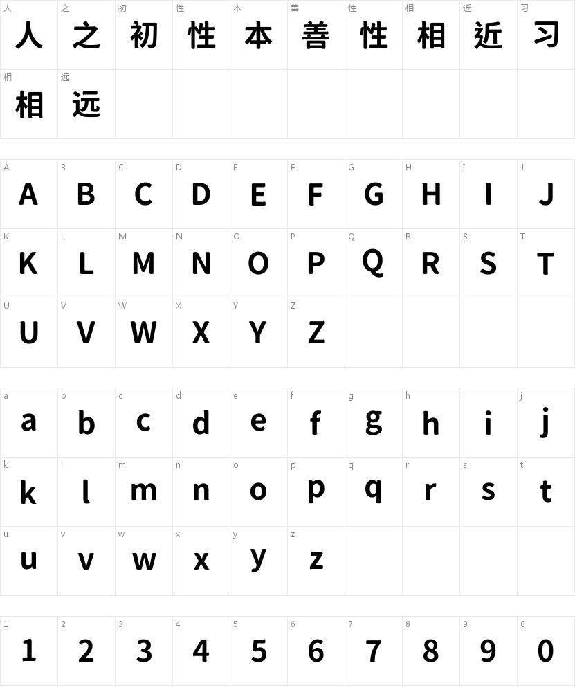 狮尾咏腿黑体：一杯咖啡里的视觉设计语言 字体字形表