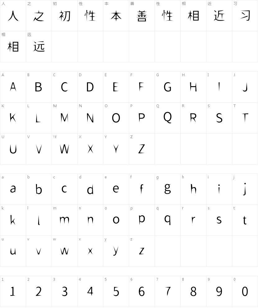 狮尾飞镖黑体 CJK JP DemiLight 下载 | 杂志排版利器 字体字形表