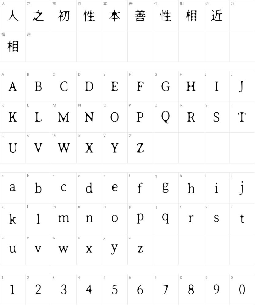 「焚火体 Light」：克制又灵动的电商Banner明体性格 字体字形表