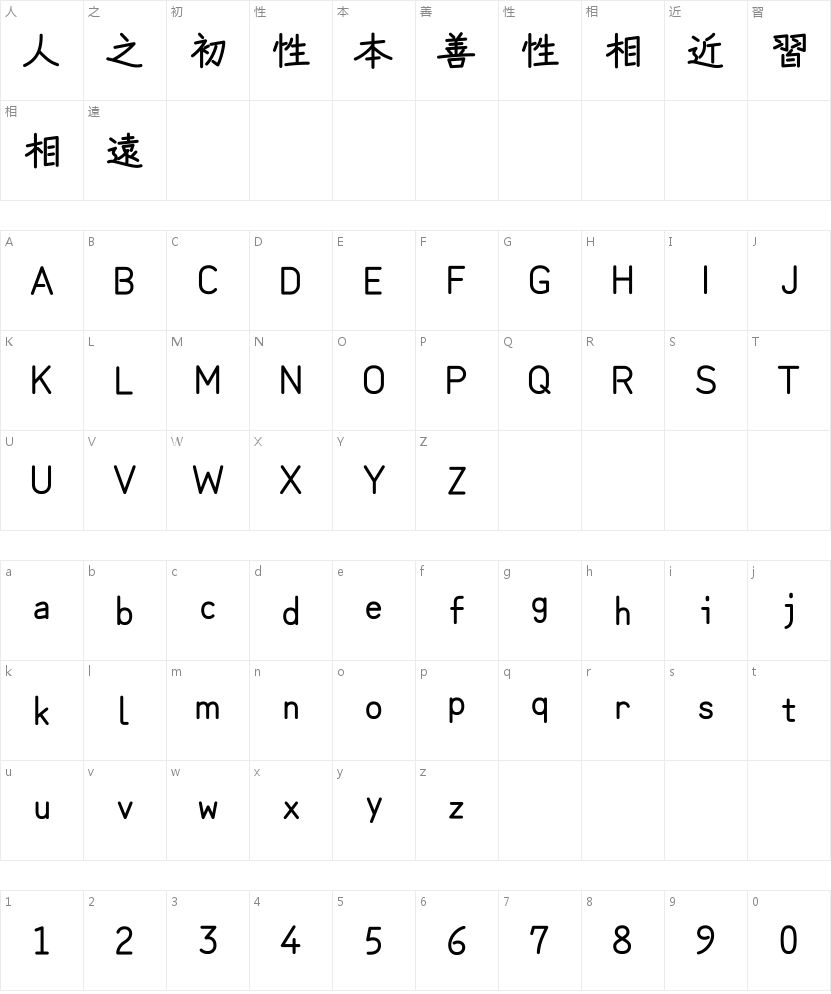 苦累蛙圆体：圆润克制且自带游戏UI亲和力的字体 字体字形表