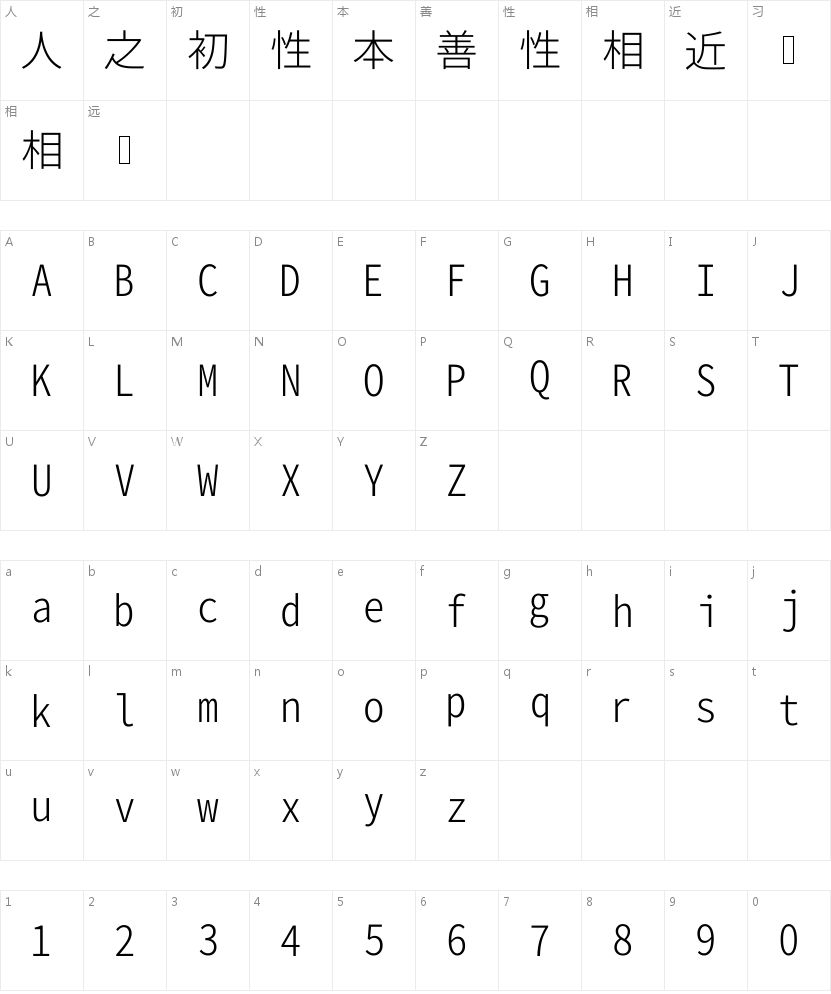 为何「思源真黑等宽版」在游戏UI黑体中值得关注 字体字形表