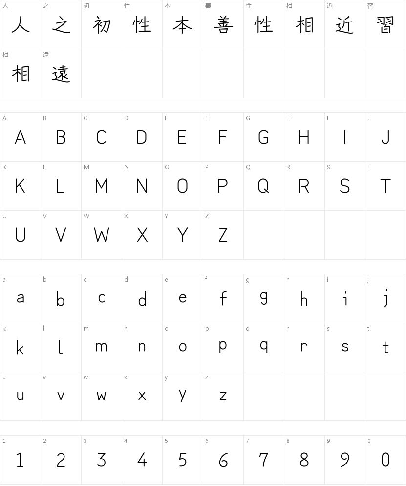 游戏UI缺字体？「苦累蛙圆体-CJK-JP Regular」能救场吗 字体字形表