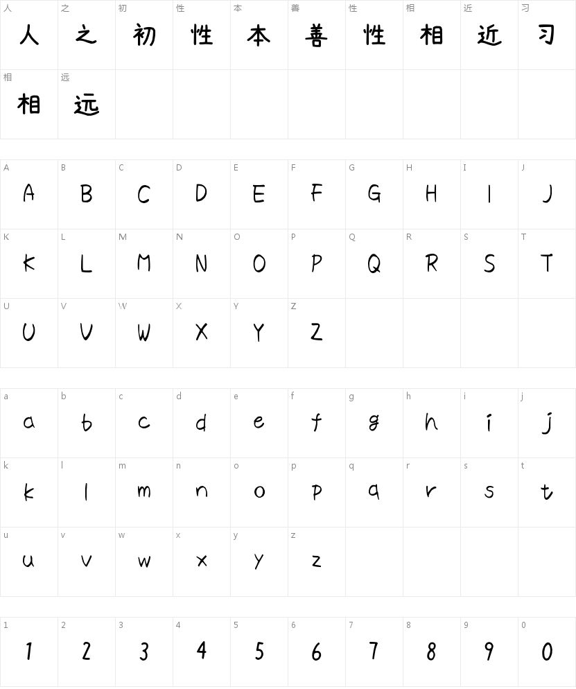 素材集市康康体下载 | 社交媒体吸睛的可爱手写风 字体字形表