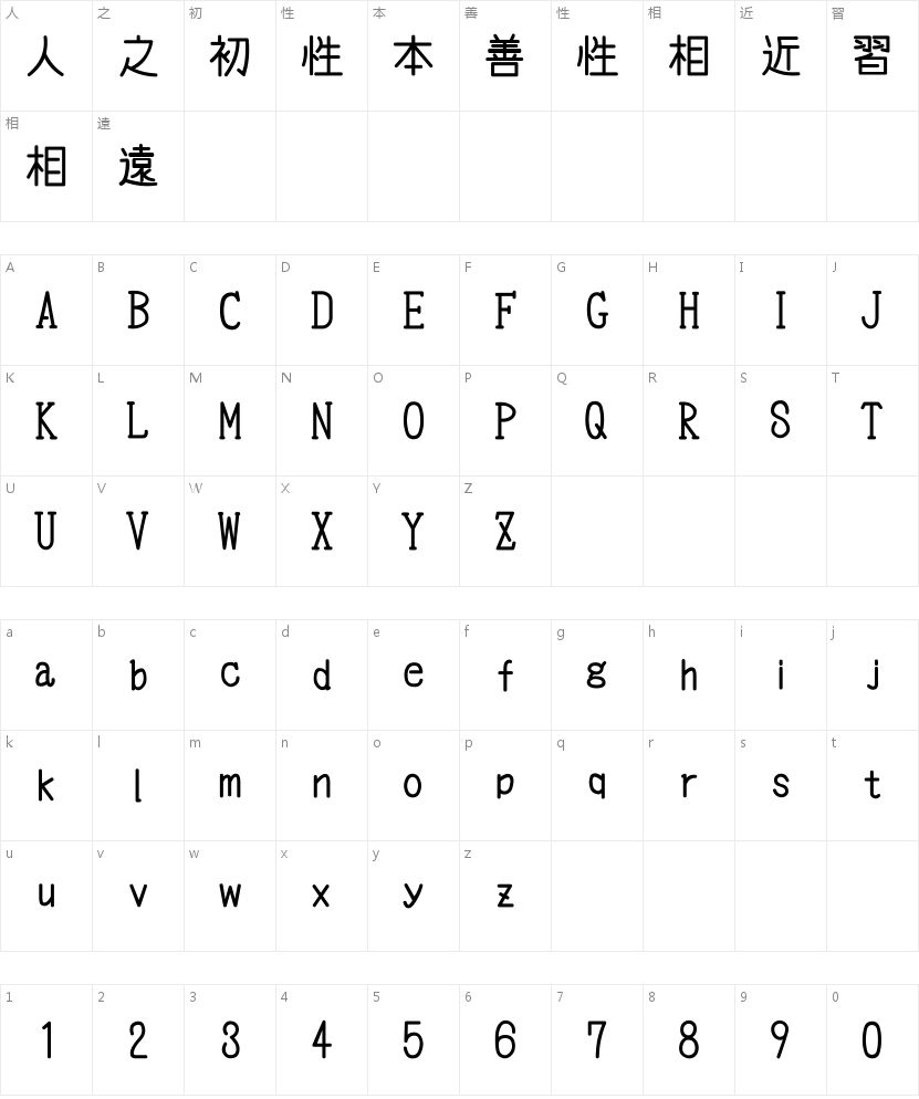 为什么「电影字幕体」在游戏UI界面字体里值得关注 字体字形表