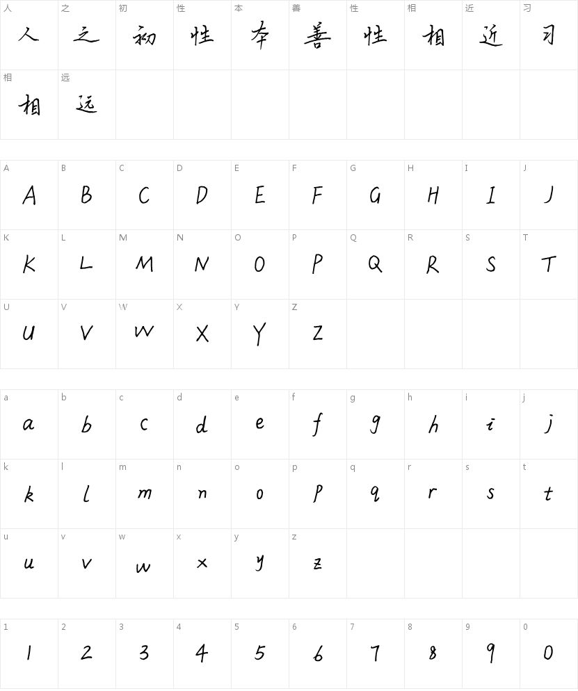 做婚礼纸品总缺好字体？「平方长安体」能解围 字体字形表