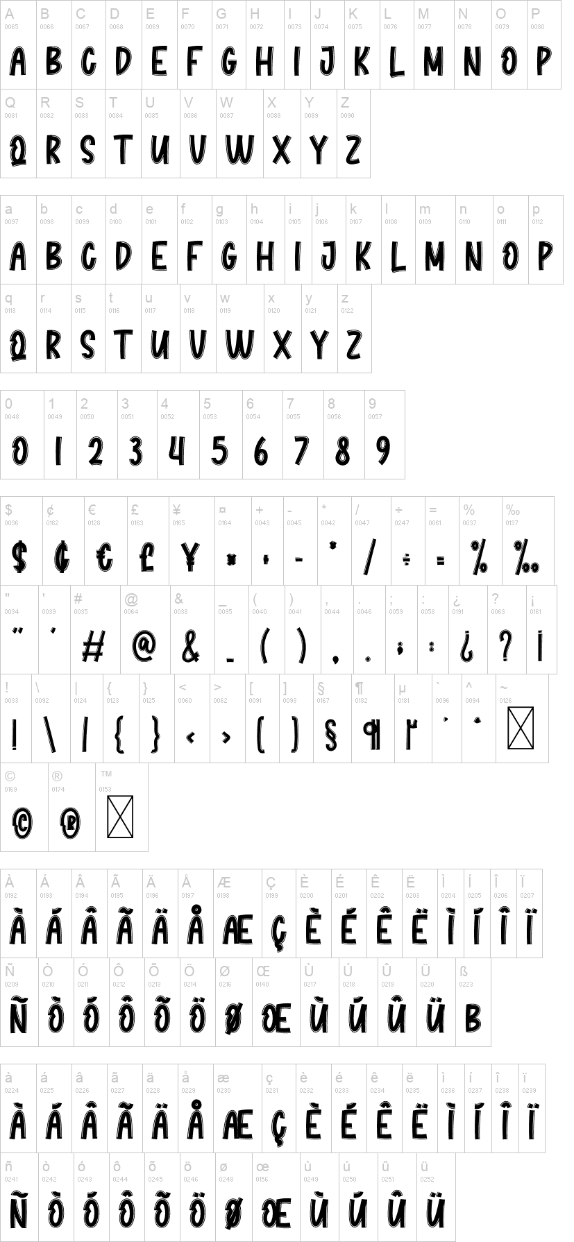 Winter Cookies 字体字形表