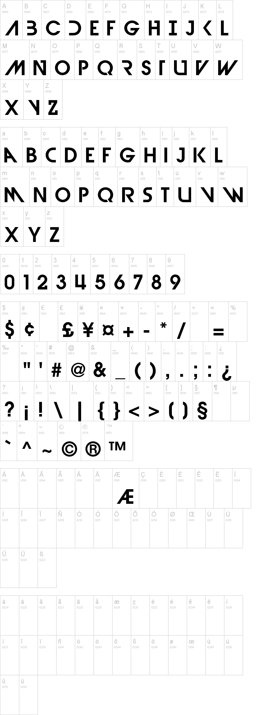Devil Breeze 字体字形表