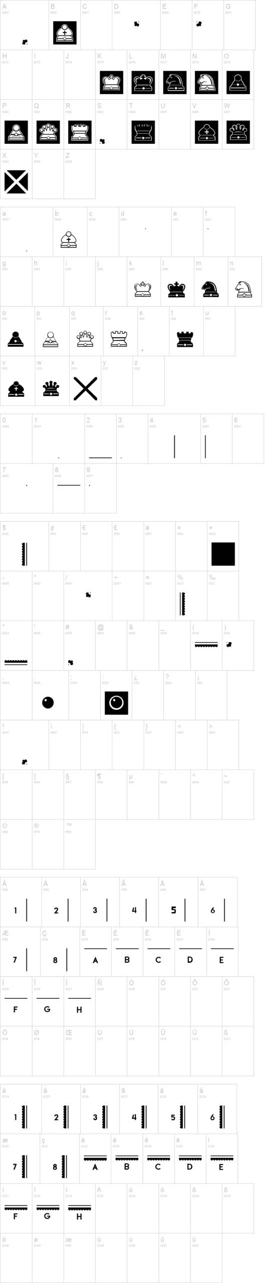 Wisdom Chess 字体字形表