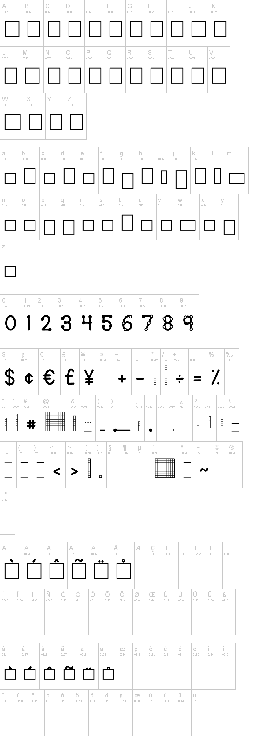 KG Teacher Helpers 字体字形表