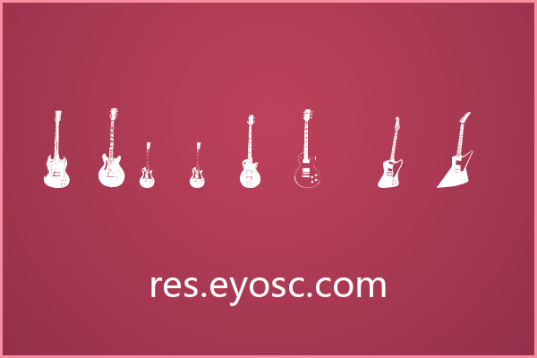 吉他剪影贯穿的字体 Jazzed Up
