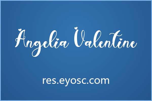 心形点缀的连笔字 Angelia Valentine