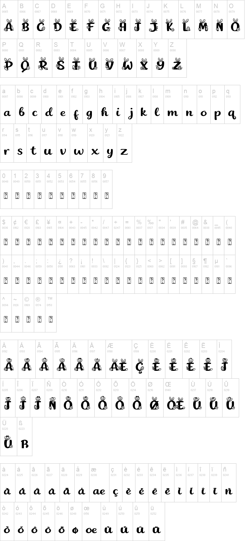 Easter Fabulous 字体字形表