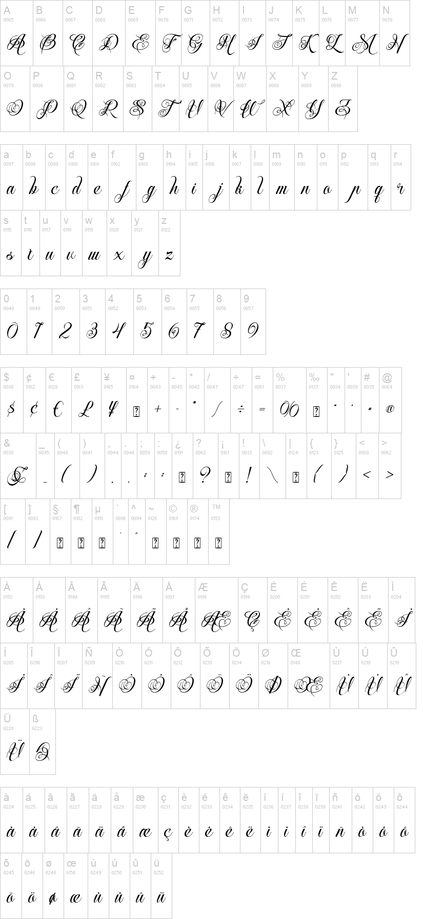 Mistletoe Magic 字体字形表