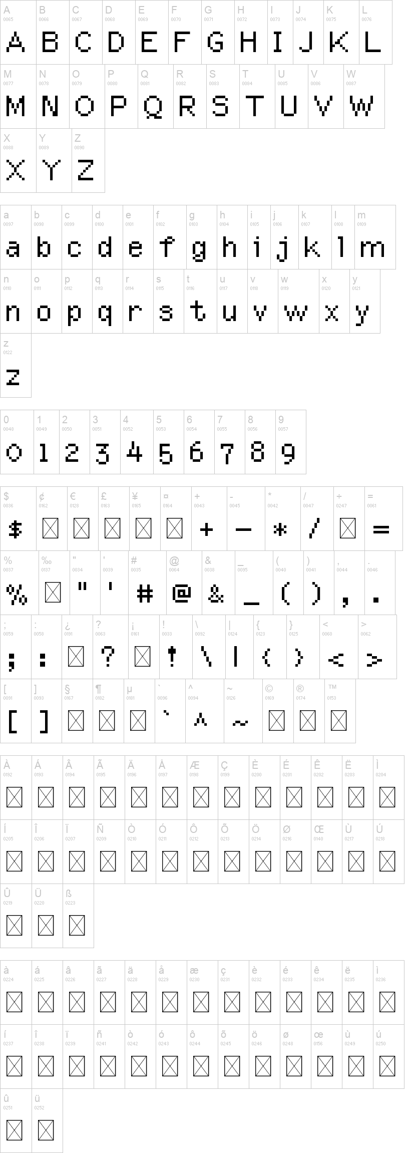 Deer Diary 字体字形表