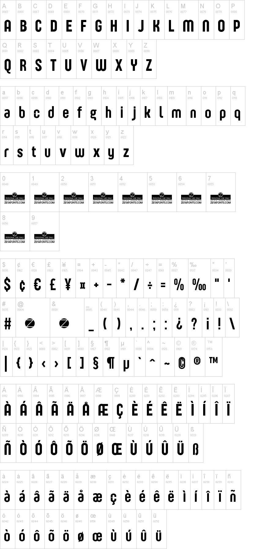 Sugo Pro Display 字体字形表
