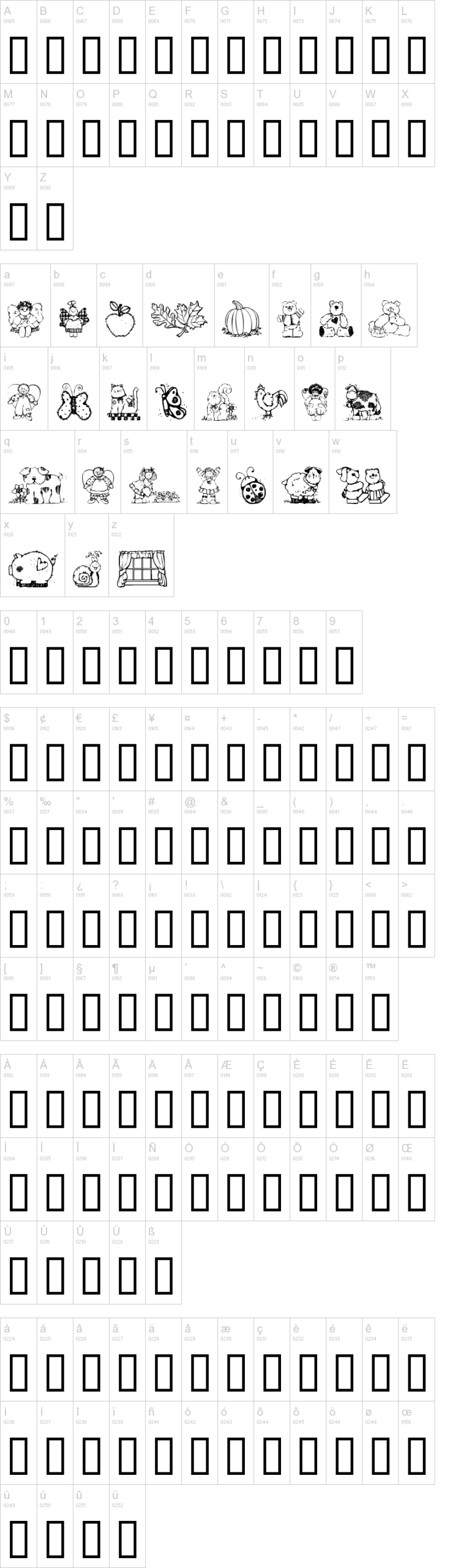 Laurie's Country 字体字形表