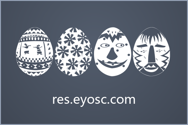 四个手绘彩蛋组成的字体 African Eggs