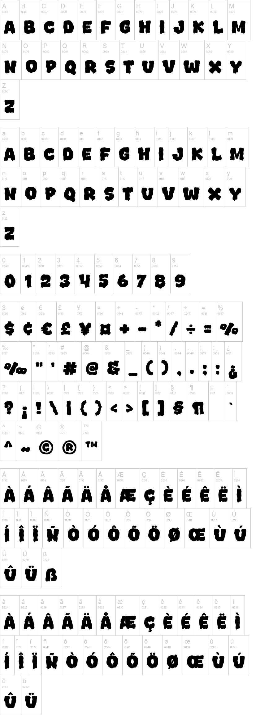Spooky Theme 字体字形表